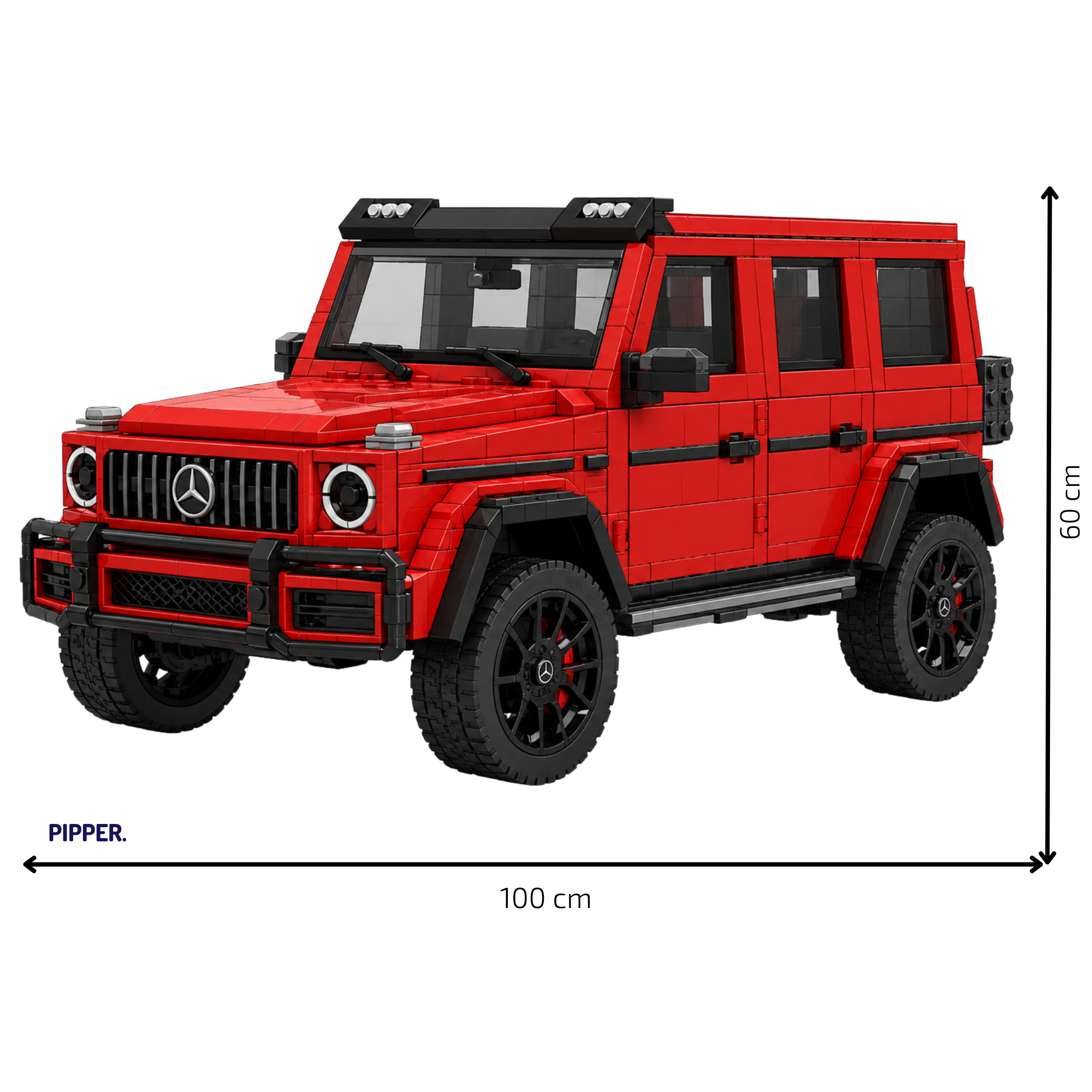 Textilná nálepka na stenu - Mercedes G 4×4² v štýle stavebnice
